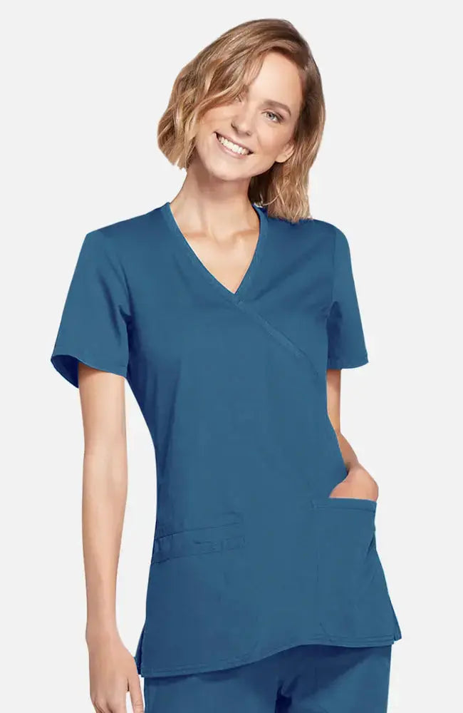 Cherokee Original Women's Mock Wrap Scrub Top WW650Â Simply Scrubs Australia