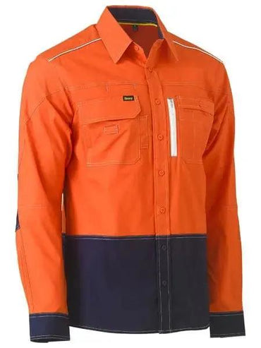 Bisley Flx & Move™ Two Tone Hi Vis Utility Shirt BS6177 Metro Workwear.