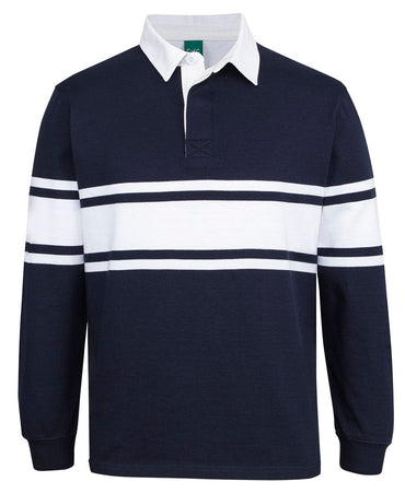Jb's 3 Stripe Yarn Dyed Rugby Polo Shirt 3RY3