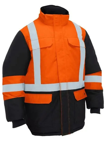 Bisley H Taped Hi Vis Freezer Hooded Jacket BJ6454HT - City Workwear