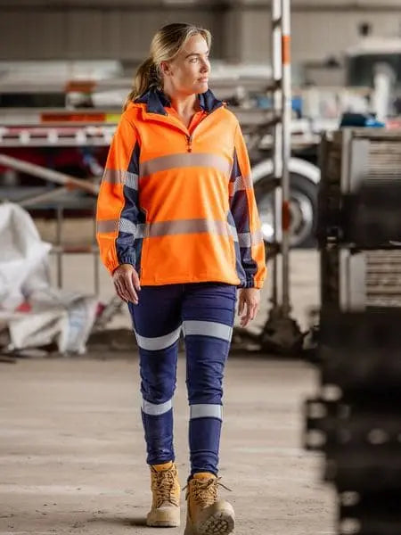 Bisley Taped Women's Hi Vis Water Repellent Fleece Hoodie BKL6571T - City Workwear