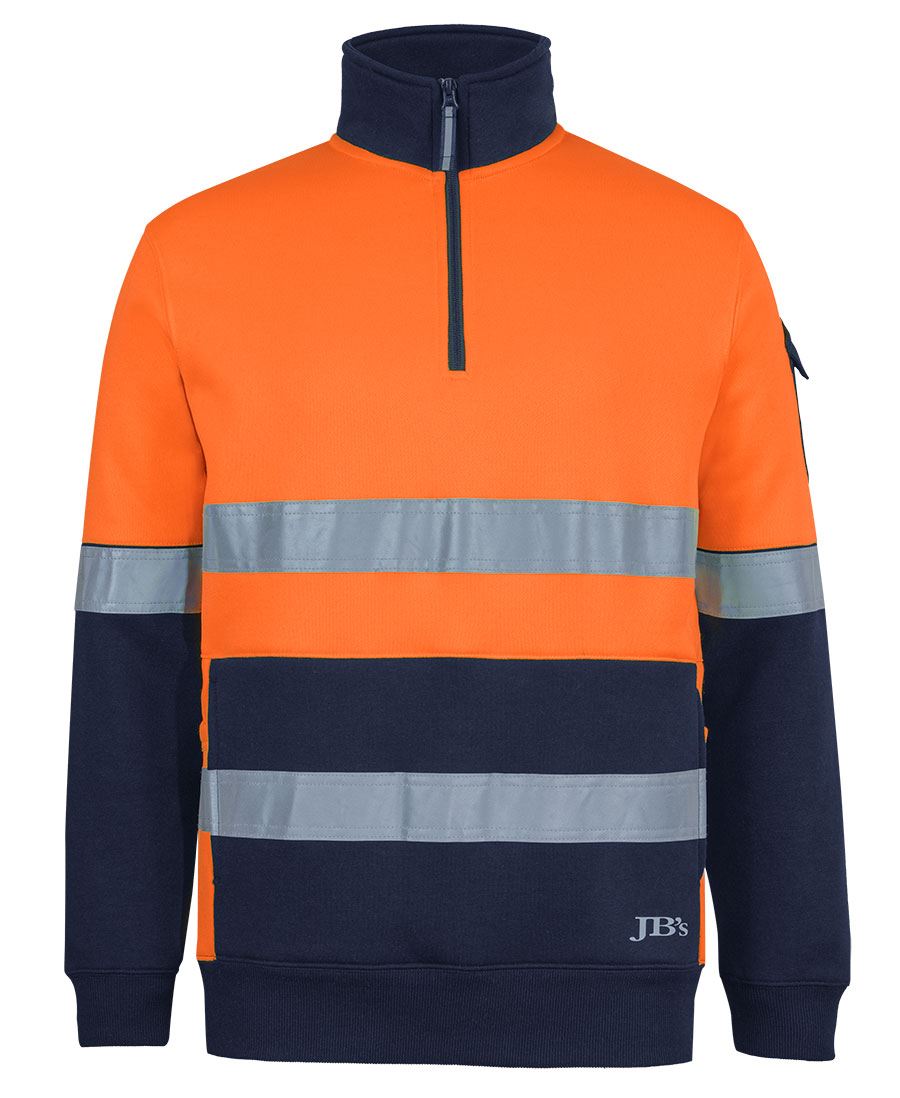 JB'S 350G Hi-Vis Half Zip Taped Trade Hoodie 6DNVF