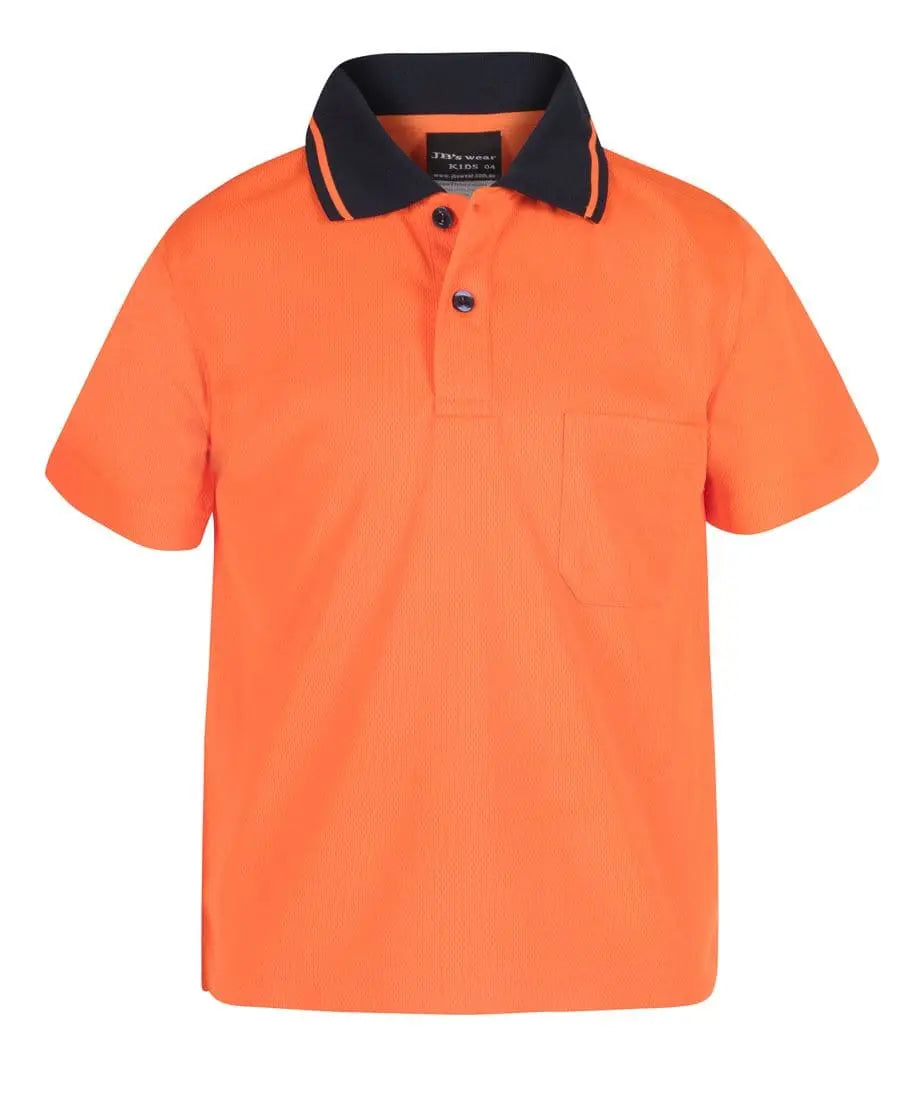 JB'S Wear Kids’ Hi-Vis Non-Cuff Traditional Polo Work Shirt 6HVNC - City Workwear