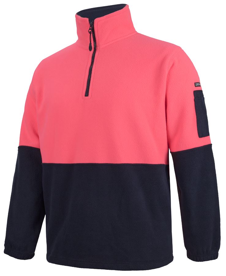 JB'S Hi-Vis 1/2 Zip Polar Fleece Sweat 6HVPF - City Workwear