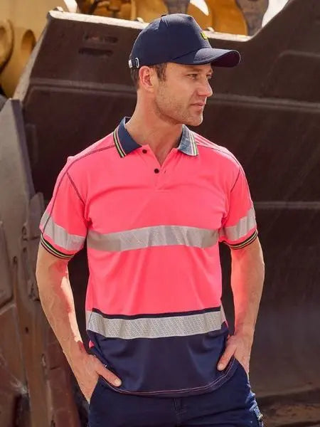 Bisley Workwear Taped Hi Vis Polyester Mesh Polo BK1219T - City Workwear