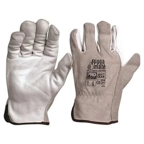 Pro Choice Riggamate Cow Grain Natural Grain Palm/split Back, Grey X12 - CGL41NSB PPE Pro Choice S