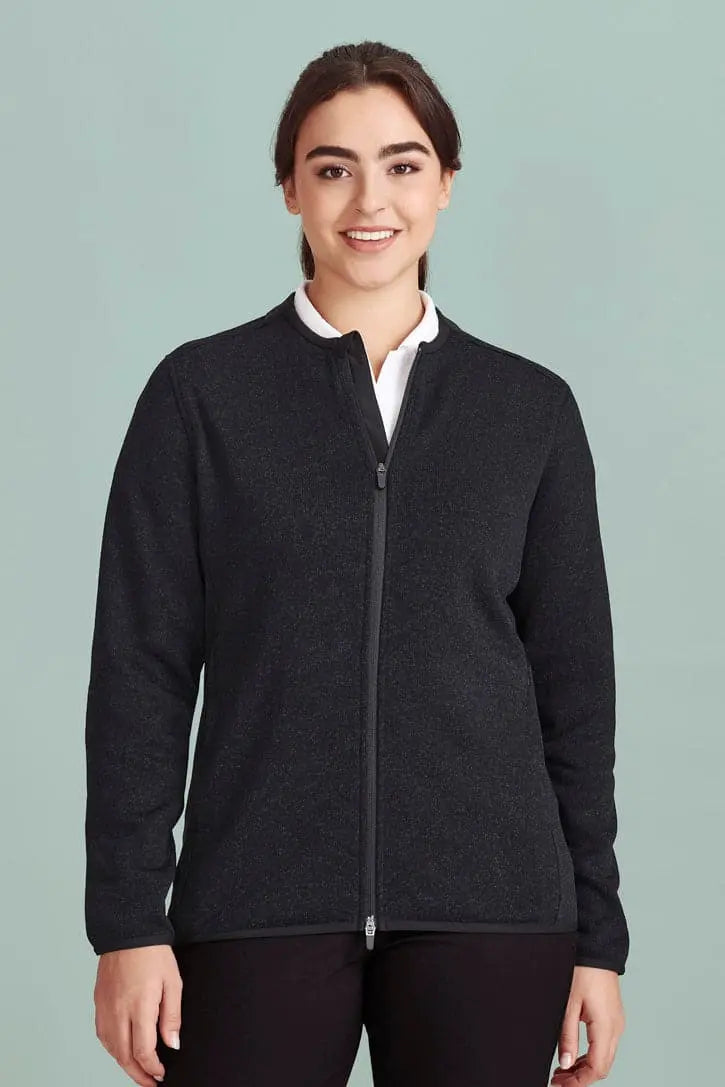 Biz Care Nova Womens Knit Jacket CO342LJ Flash Uniforms Navy Marle XS