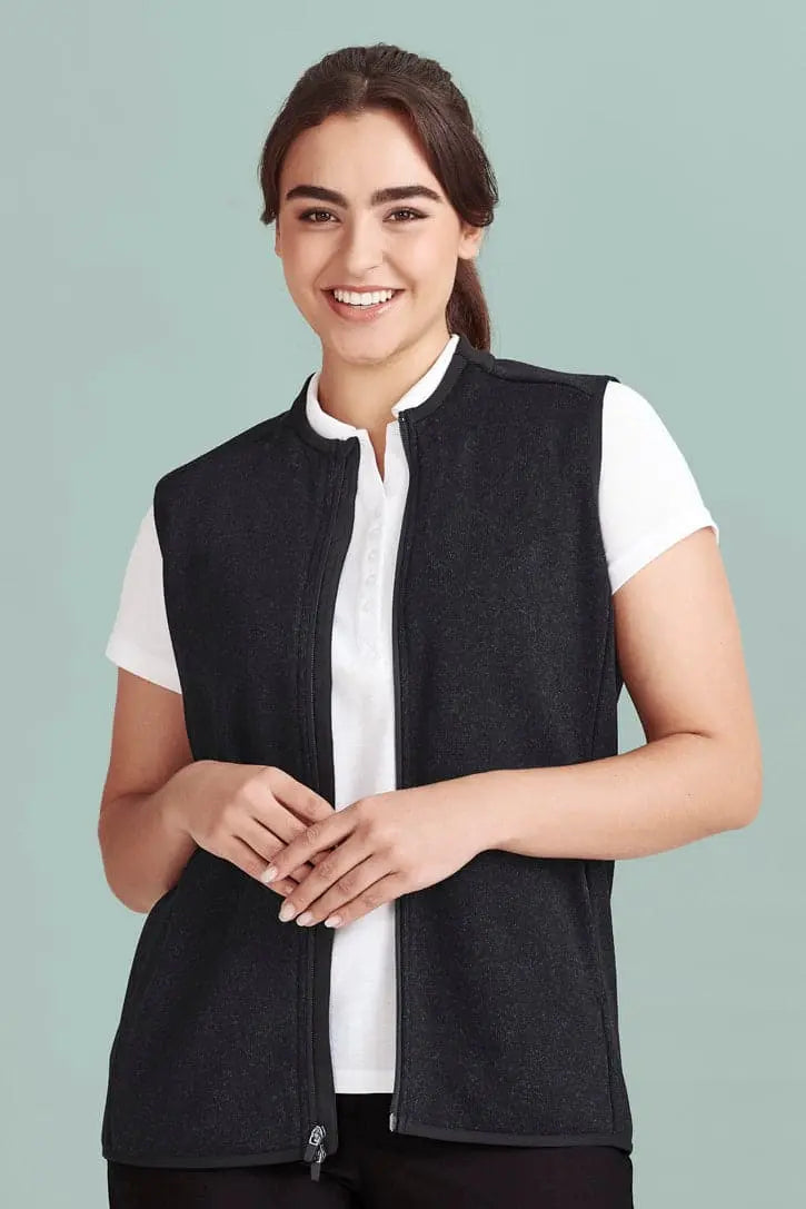 Biz Care Nova Womens Knit Vest CO343LV Flash Uniforms Navy Marle XS