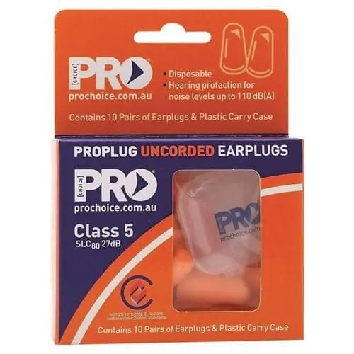 Pro Choice Pro-bullet Pu Earplugs Uncorded - 10 Pairs In Hang Sell Pack - EPOU-10 PPE Pro Choice