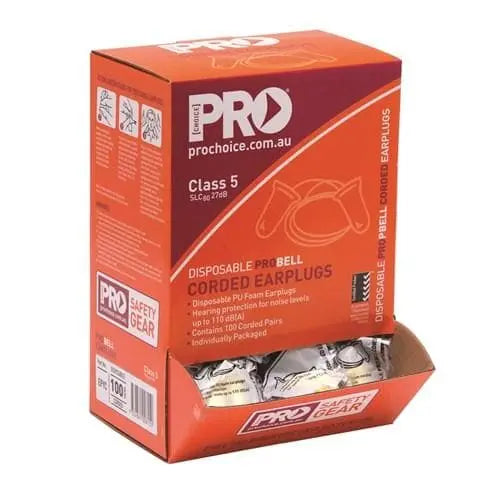 Pro Choice Pro-bell Pu Earplugs Corded - Box Of 100 - EPYC PPE Pro Choice