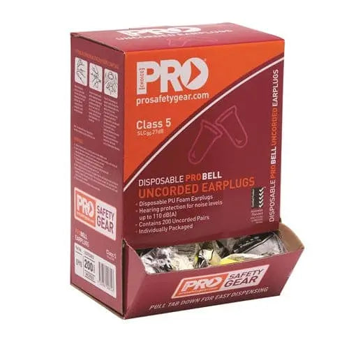 Pro Choice Pro-bell Pu Earplugs Uncorded - Box Of 200 - EPYU PPE Pro Choice