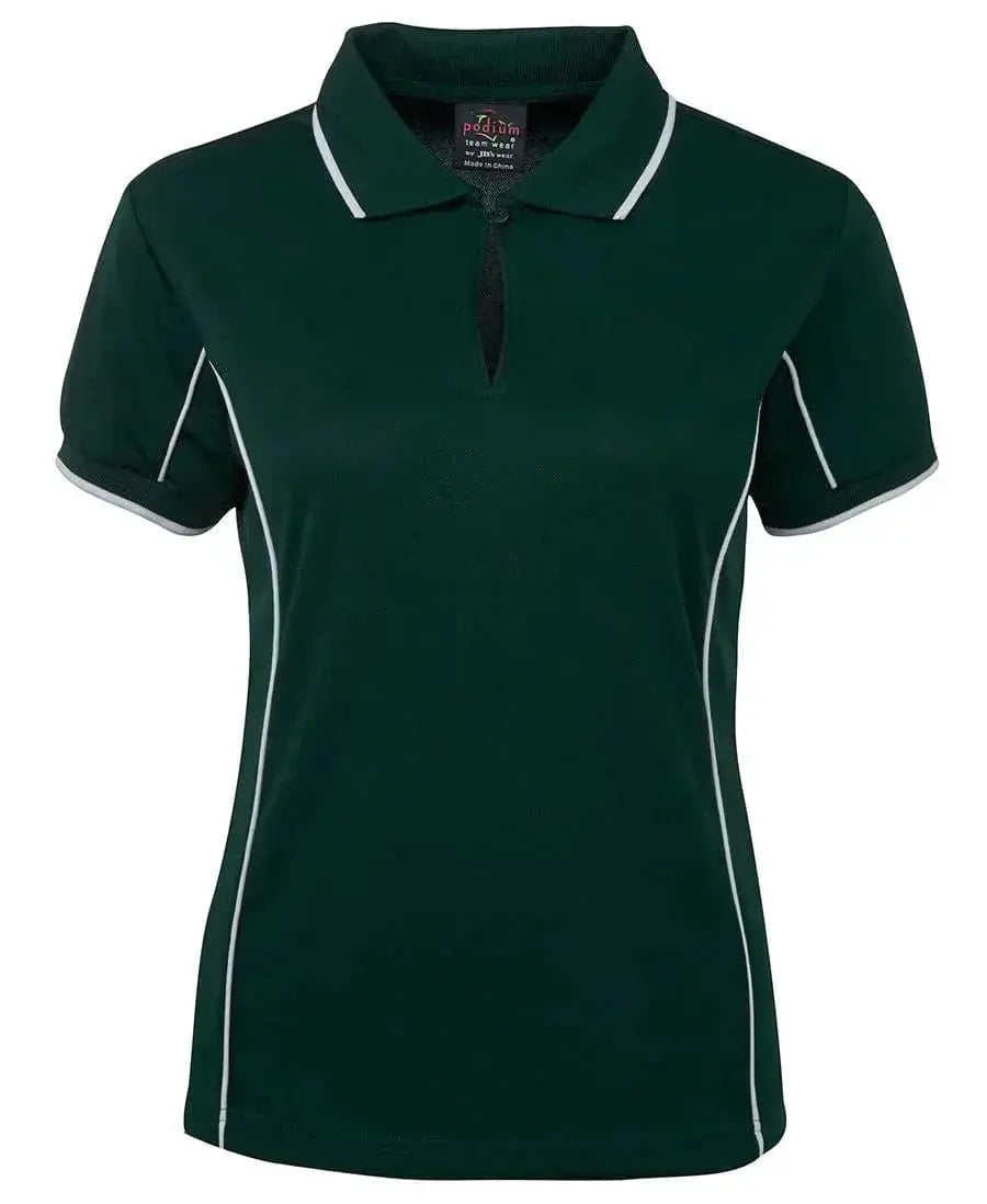 JB'S Wear Women’s Piping Work Polo 7LPI Casual Wear Jb's Wear Forest/White 8