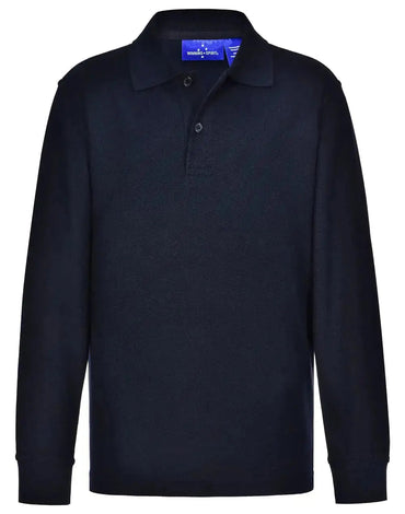 Kids Poly/Cotton Pique Long Sleeve Polo PS12K Winning Spirit