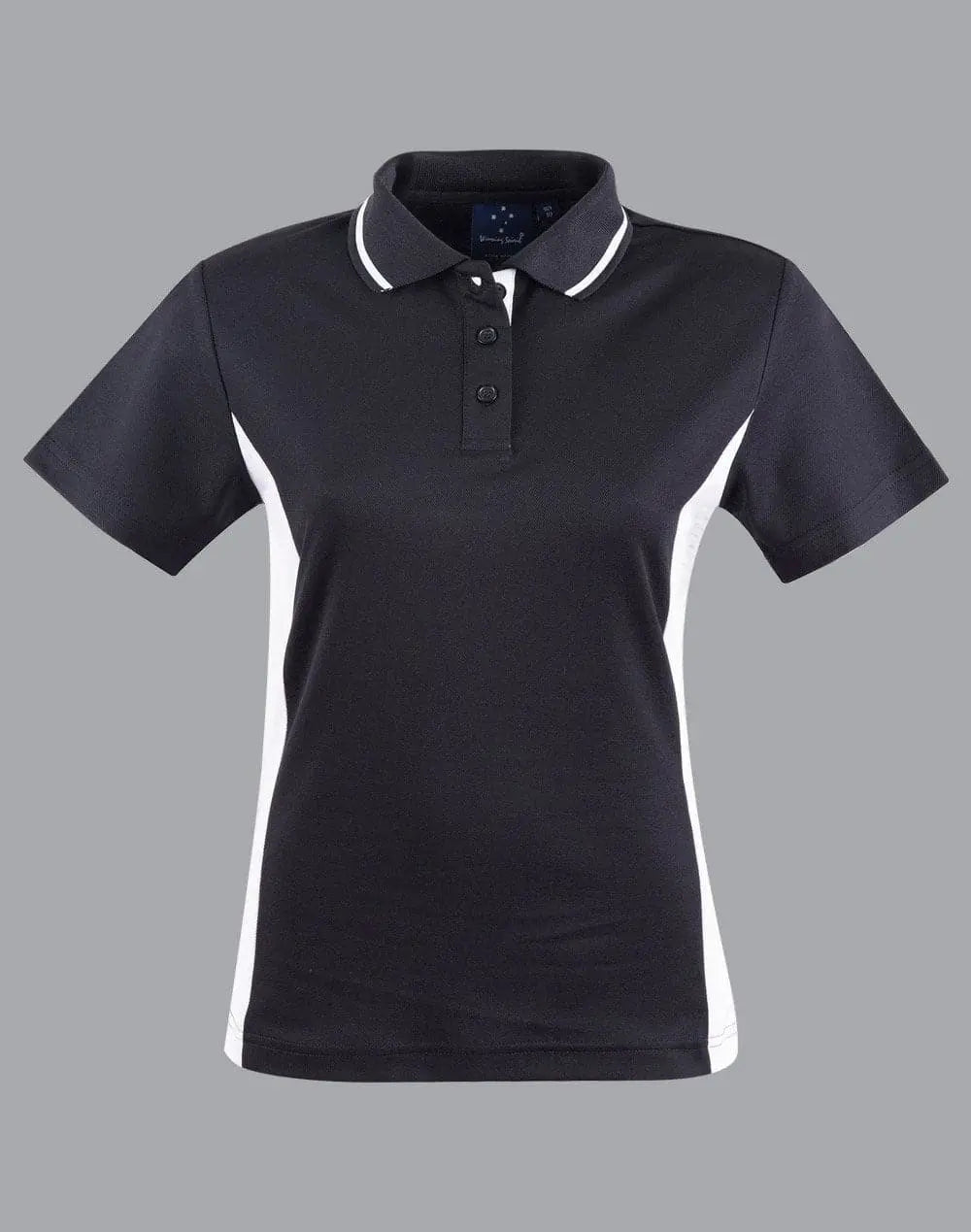 Teammate Polo Shirt Ladies PS74 Casual Wear Winning Spirit 8 Black/White