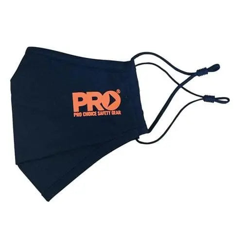 Pro Choice Reusable 3 Layer Face Mask With Adjustable Ear Loops 100% Cotton X20 - RFM-BK PPE Pro Choice BLACK