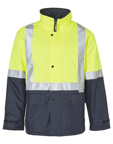 Two-tone Hi Vis Rain Proof Jacket With Quilt Lining SW28A Work Wear Australian Industrial Wear S Yellow/Navy