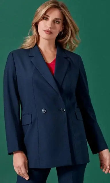 Biz Corporates Women's Renew Double Breasted Longline Jacket RJ400L - City Workwear