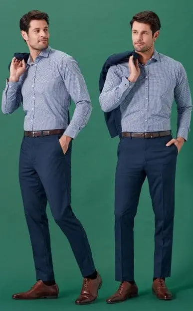 Biz Corporates Men's Renew Adjustable Waist Slim Flat Front Pant RGP407M - City Workwear