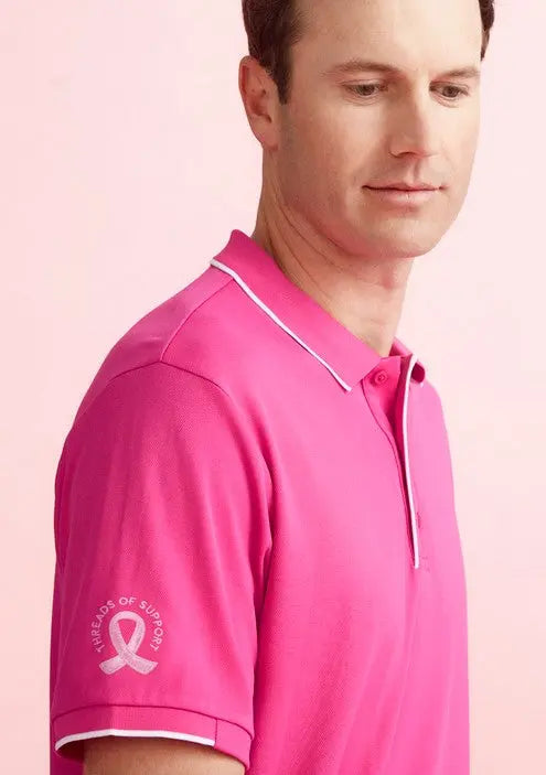 Biz Care Men's Pink Short Sleeve Polo Shirt CST313MS - City Workwear