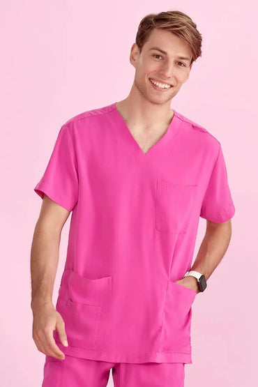 Biz Care Hot Pink Unisex Scrub Top CST250US - City Workwear