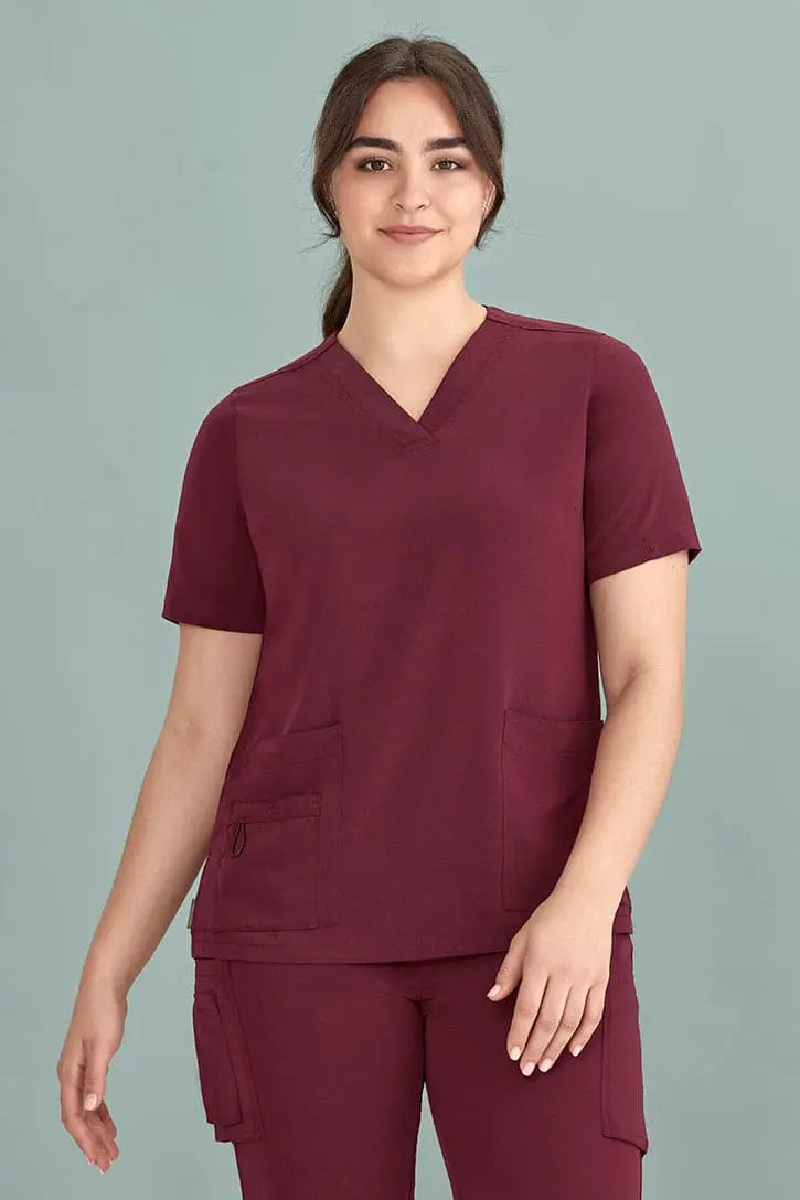 Biz Care Womens Avery Easy Fit V-Neck Medical Scrub Top CST941LS Biz Care