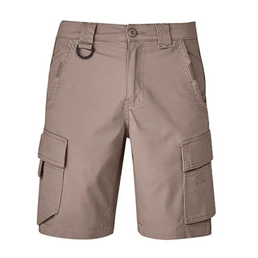 Men's Curved Cargo Shorts ZS360 Work Wear Syzmik Khaki 72R