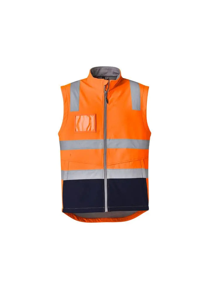 SYZMIK Unisex Hi-Vis Softshell Vest ZV426 Work Wear Syzmik Orange/Navy S