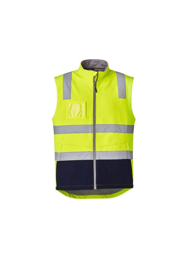 SYZMIK Unisex Hi-Vis Softshell Vest ZV426 Work Wear Syzmik Yellow/Navy S
