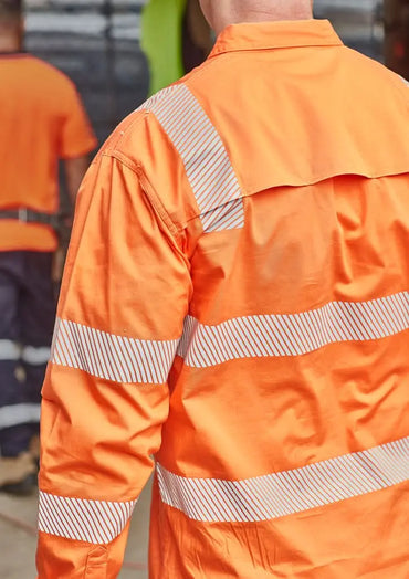 SYZMIK Men's VIC rail Segmented Tape Shirt ZW682 - City Workwear