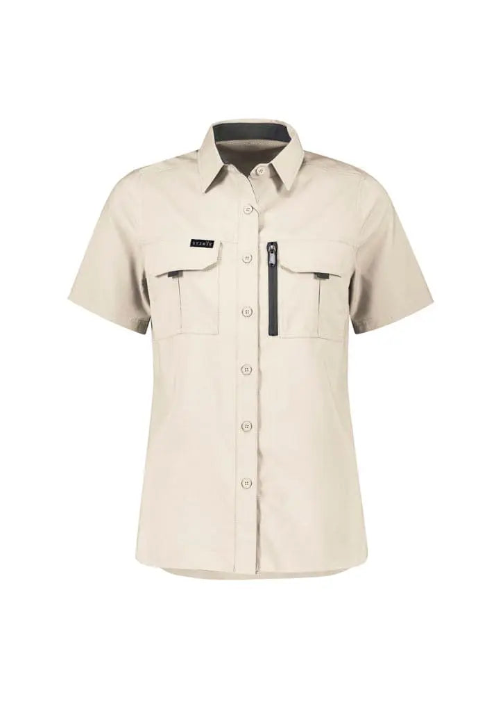 Syzmik Workwear Outdoor Women's Short Sleeve Shirt ZW765 Work Wear Syzmik Sand 8