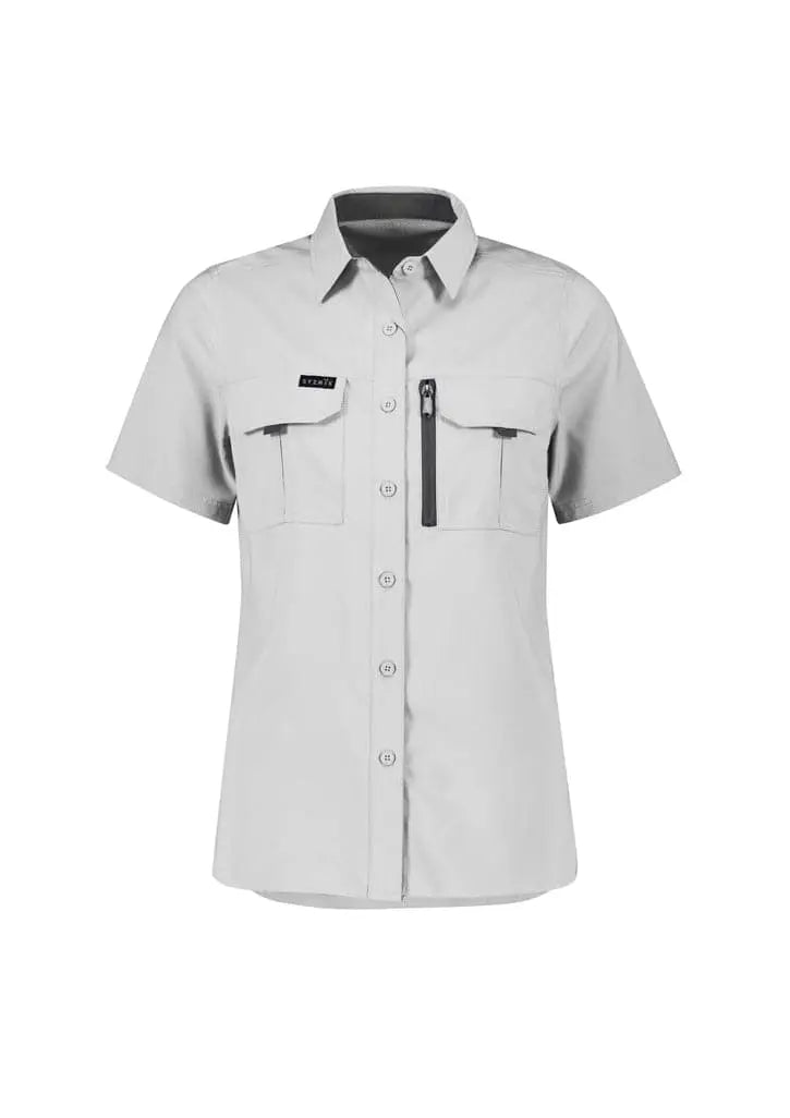 Syzmik Workwear Outdoor Women's Short Sleeve Shirt ZW765 Work Wear Syzmik Stone 8