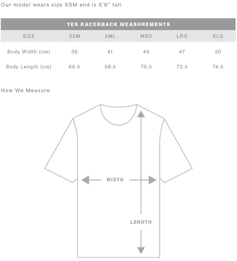 As Colour Women's yes racerback singlet 4045 Casual Wear As Colour