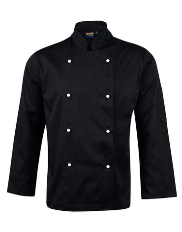 Chef's Long Sleeve Jacket CJ01 Hospitality & Chefwear Australian Industrial Wear S Black
