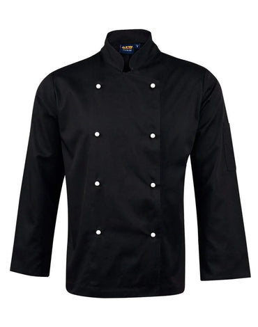 Chef's Long Sleeve Jacket CJ01 Hospitality & Chefwear Australian Industrial Wear S Black