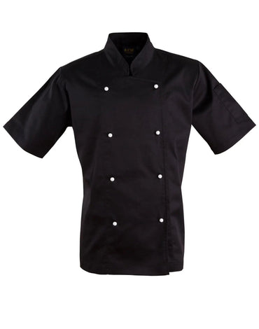 Chef’s Short Sleeve Jacket CJ02 Hospitality & Chefwear Australian Industrial Wear Black 2XS
