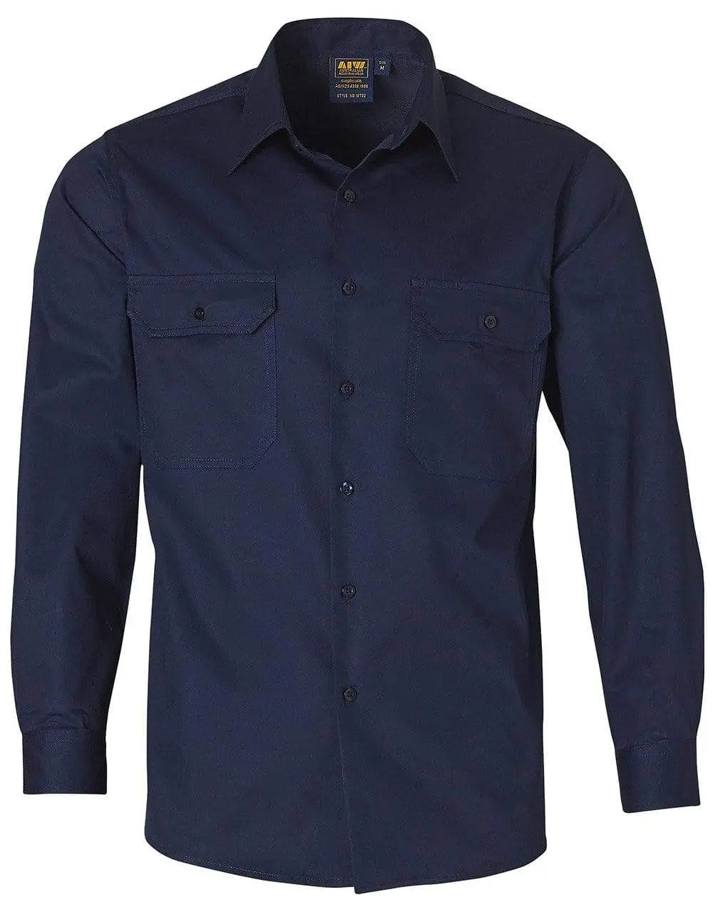 Cotton Work Shirt WT02 Work Wear Australian Industrial Wear S Navy