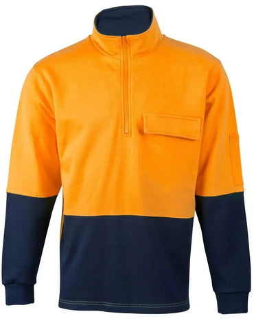 Hi-vis Two Tone Cotton Fleecy Sweat SW47 Metro Workwear.