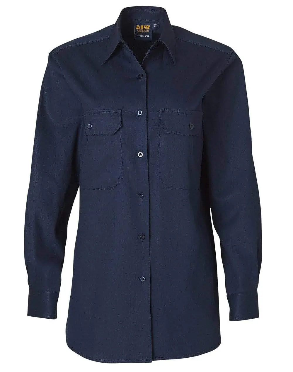 Women's Cotton Drill Work Shirt WT08 Work Wear Australian Industrial Wear 8 Navy