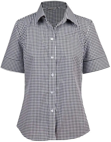 BENCHMARK Ladies’ Gingham Check Short Sleeve Shirt M8300S Corporate Wear Benchmark Black/White 6