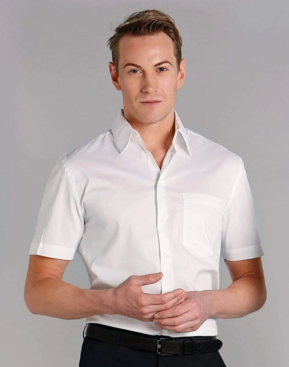 BENCHMARK Men's Fine Twill Short Sleeve Shirt M7030S Corporate Wear Benchmark