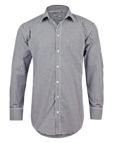 BENCHMARK Men’s Gingham Check Long Sleeve Shirt with Roll-up Tab Sleeve M7300L Metro Workwear.