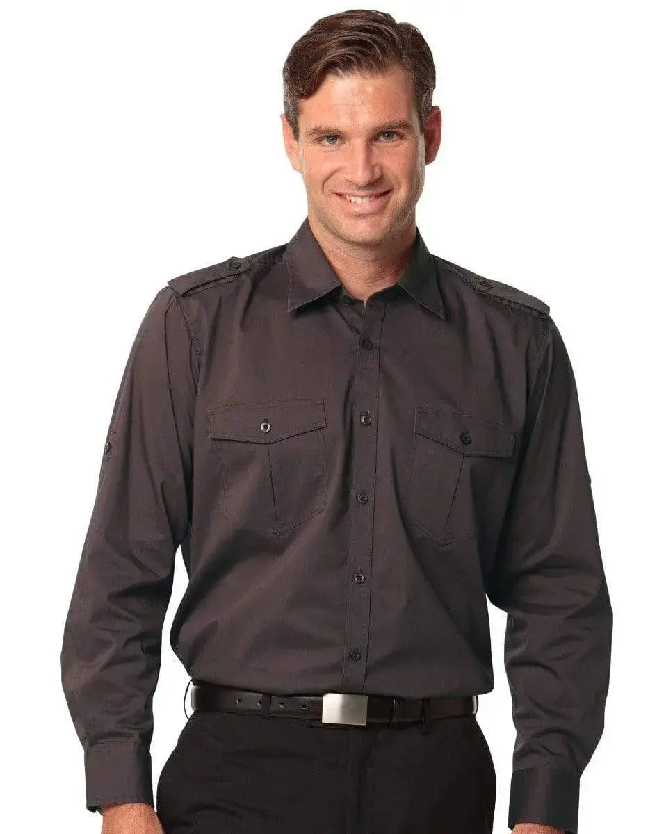 BENCHMARK Men's Long Sleeve Military Shirt M7912 Metro Workwear.