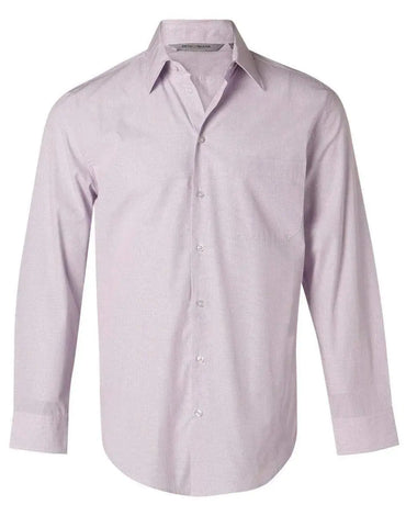 BENCHMARK Men's Mini Check Long Sleeve Shirt M7360L Metro Workwear.