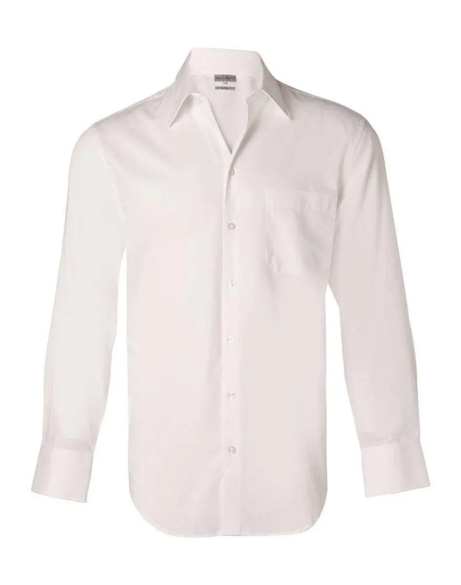BENCHMARK Men's Nano ™ Tech Long Sleeve Shirt M7002 Corporate Wear Benchmark White 38