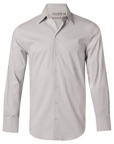 BENCHMARK Men's Ticking Stripe Long Sleeve Shirt M7200L Corporate Wear Benchmark