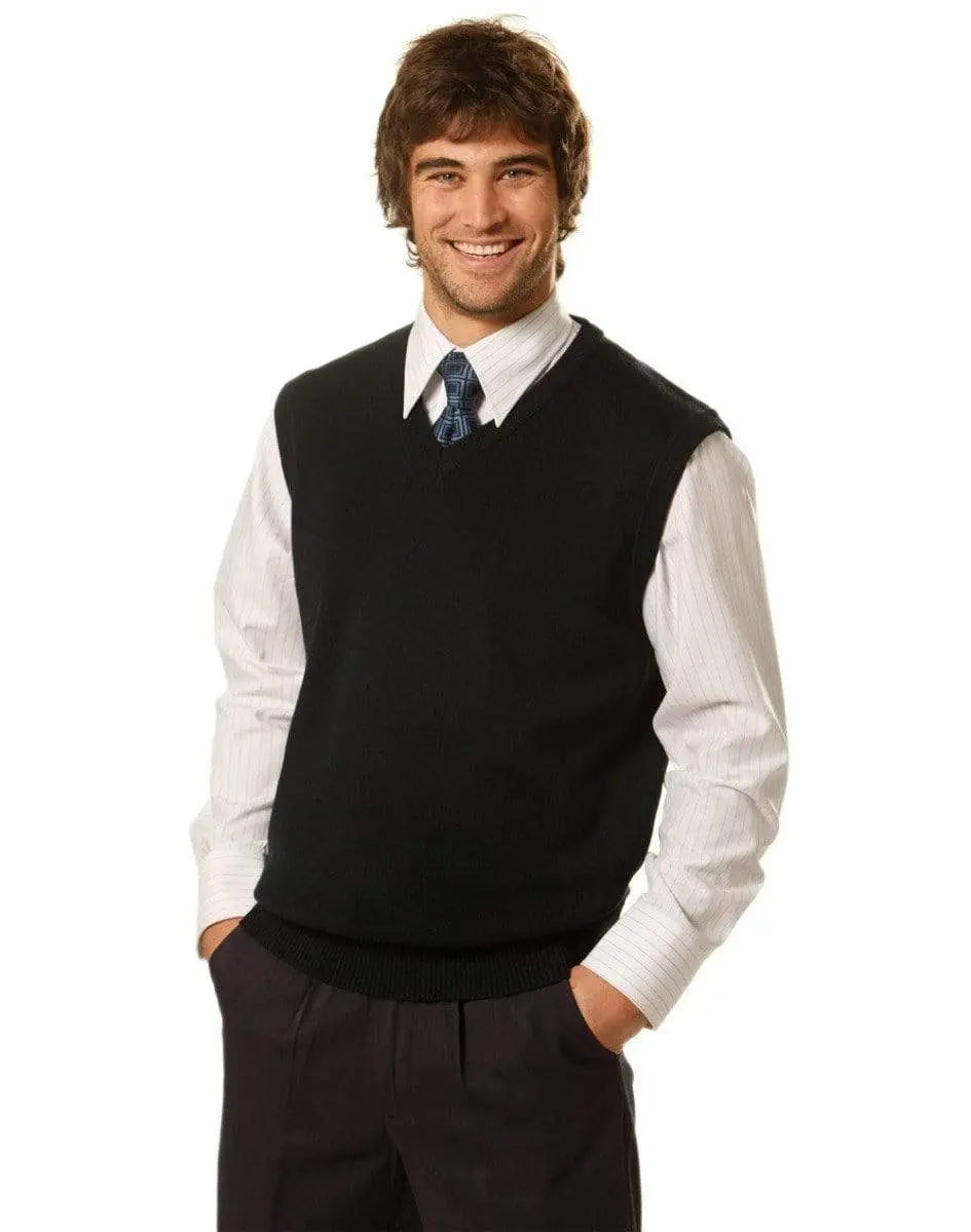 BENCHMARK Men's V-Neck Knit vest WJ02 Corporate Wear Benchmark