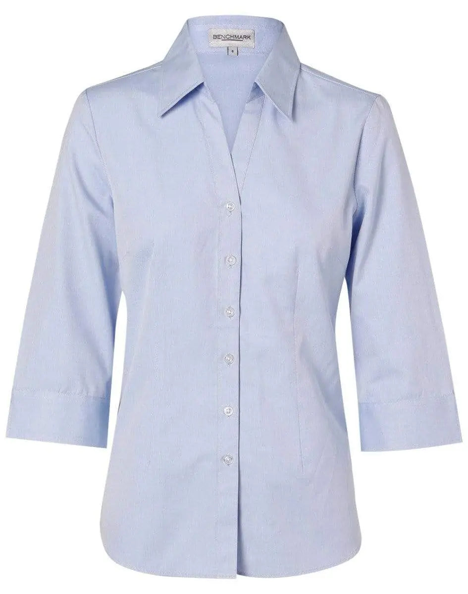 BENCHMARK Women's CVC Oxford 3/4 Sleeve Shirt M8040Q Corporate Wear Benchmark Blue 6