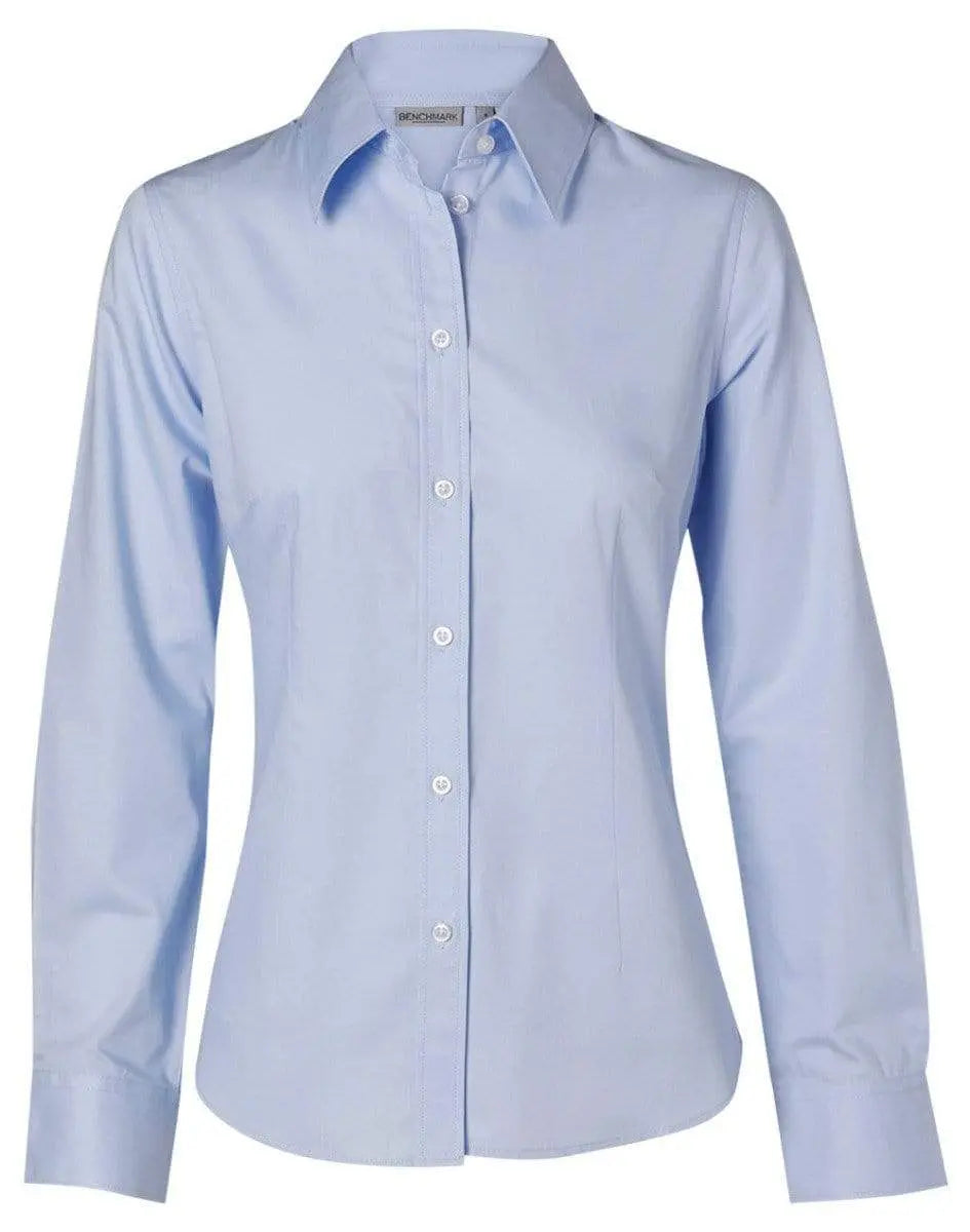 BENCHMARK Women's Fine Twill Long Sleeve Shirt M8030L Corporate Wear Benchmark Blue 6