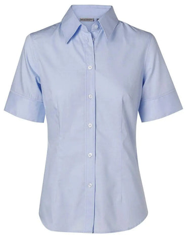 BENCHMARK Women's Fine Twill Short Sleeve Shirt M8030S Corporate Wear Benchmark Blue 6