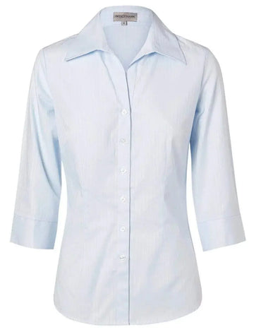 BENCHMARK Women's Self Stripe 3/4 Sleeve Shirt M8100Q Metro Workwear.